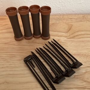 Helene Curtis Unicurl Lot Of 4 Small Replacement Hot Rollers With Clips